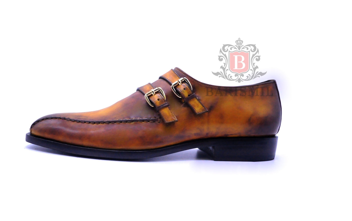 Walter II - Cognac Double Strap Monk Shoes-4
