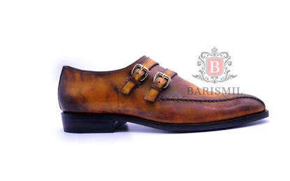Walter II - Cognac Double Strap Monk Shoes-1