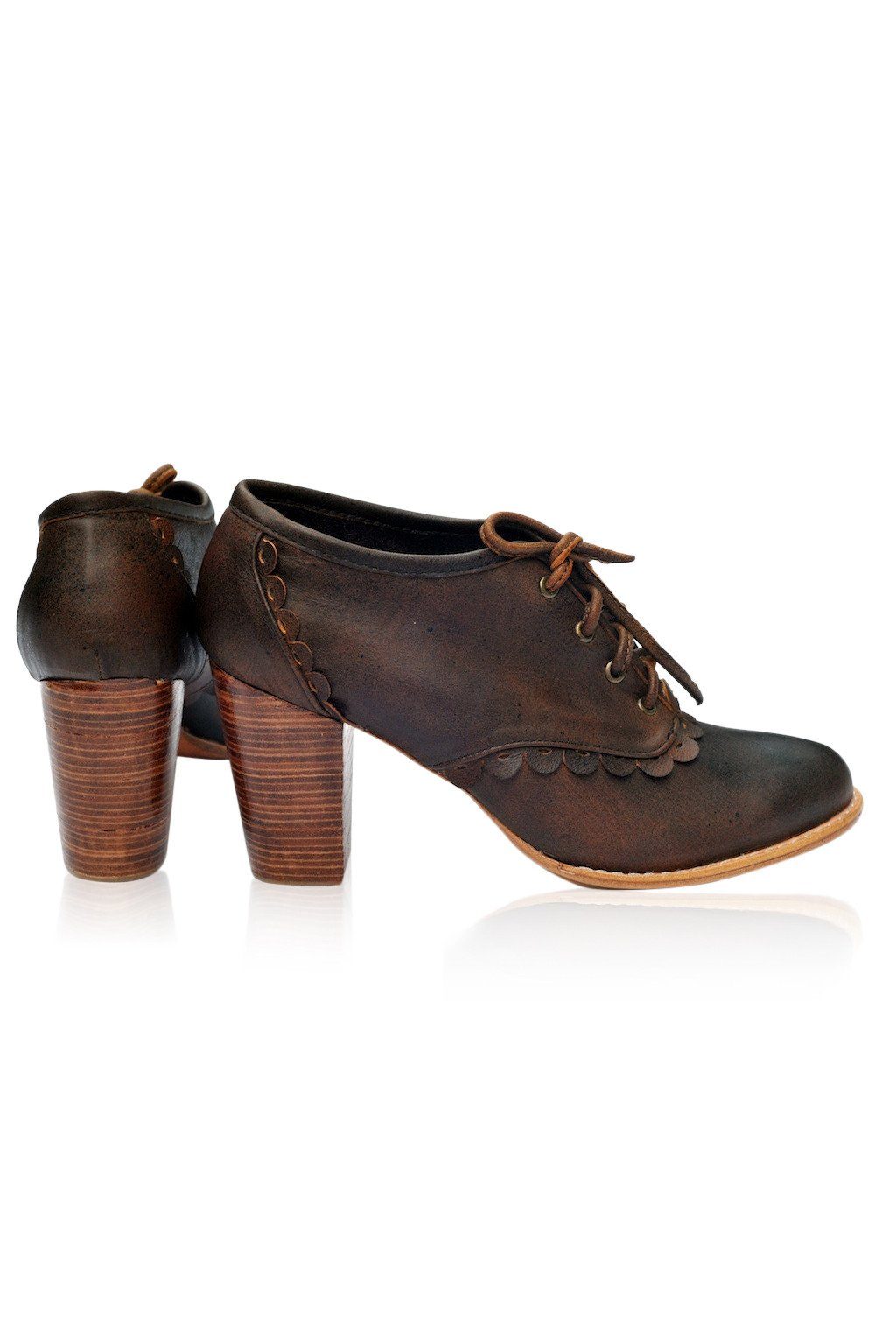 Lace Oxford Leather Heels-7