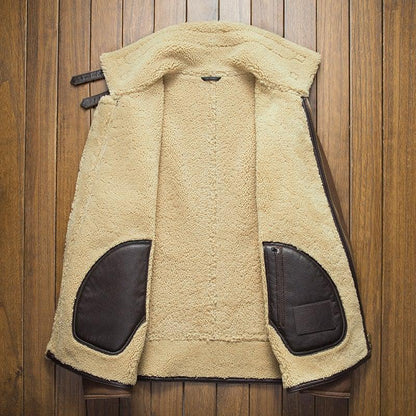 Davis Men's B3 Natural Shearling Leather Coat-1