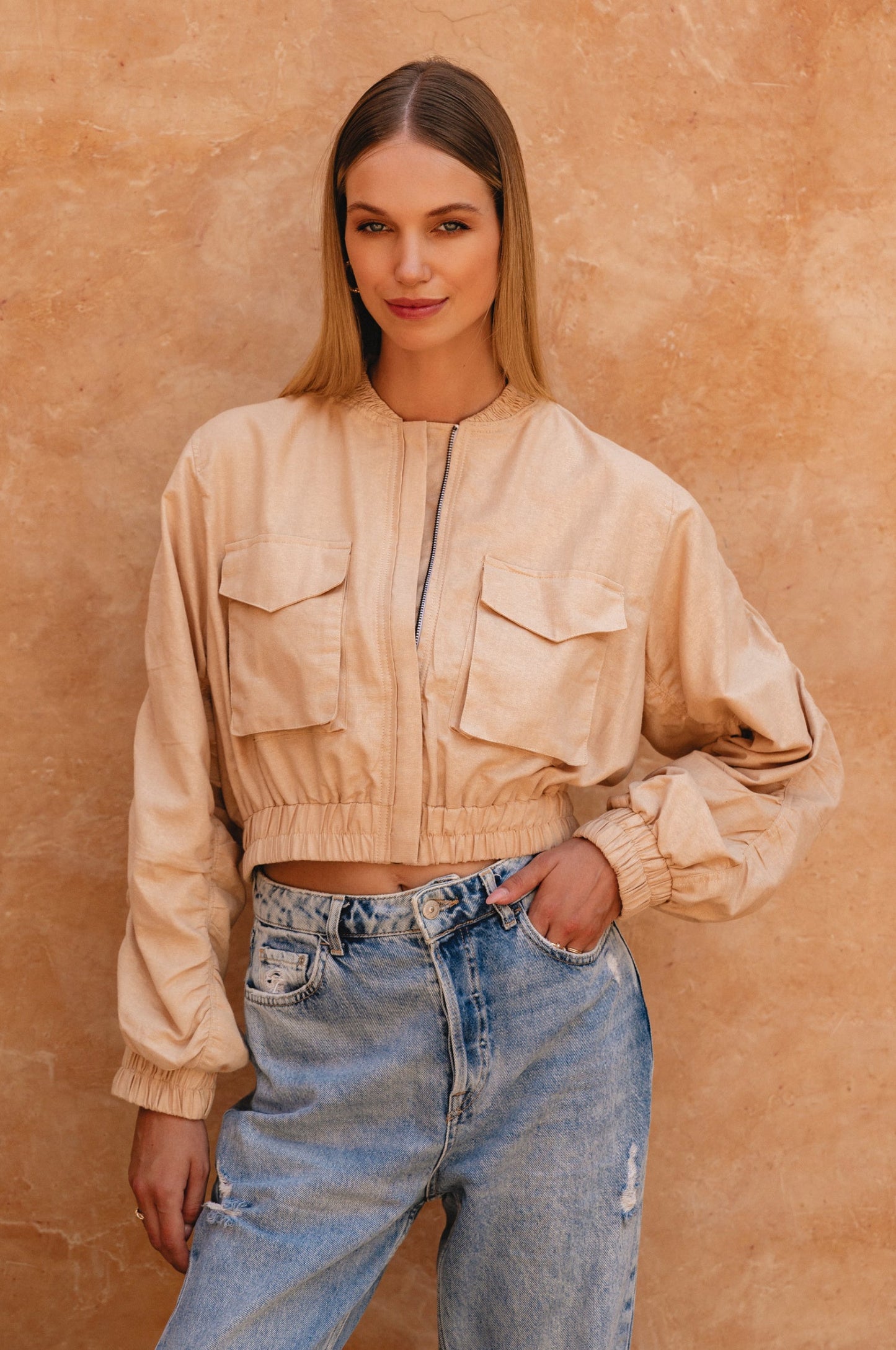 Denver Linen Bomber Jacket-0