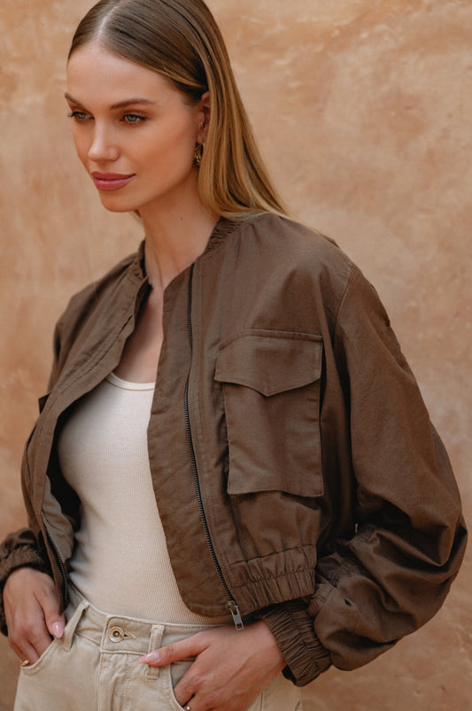 Denver Linen Bomber Jacket-1