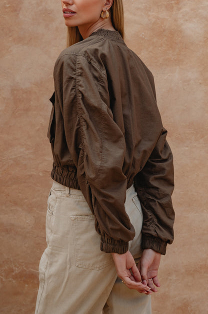 Denver Linen Bomber Jacket-2