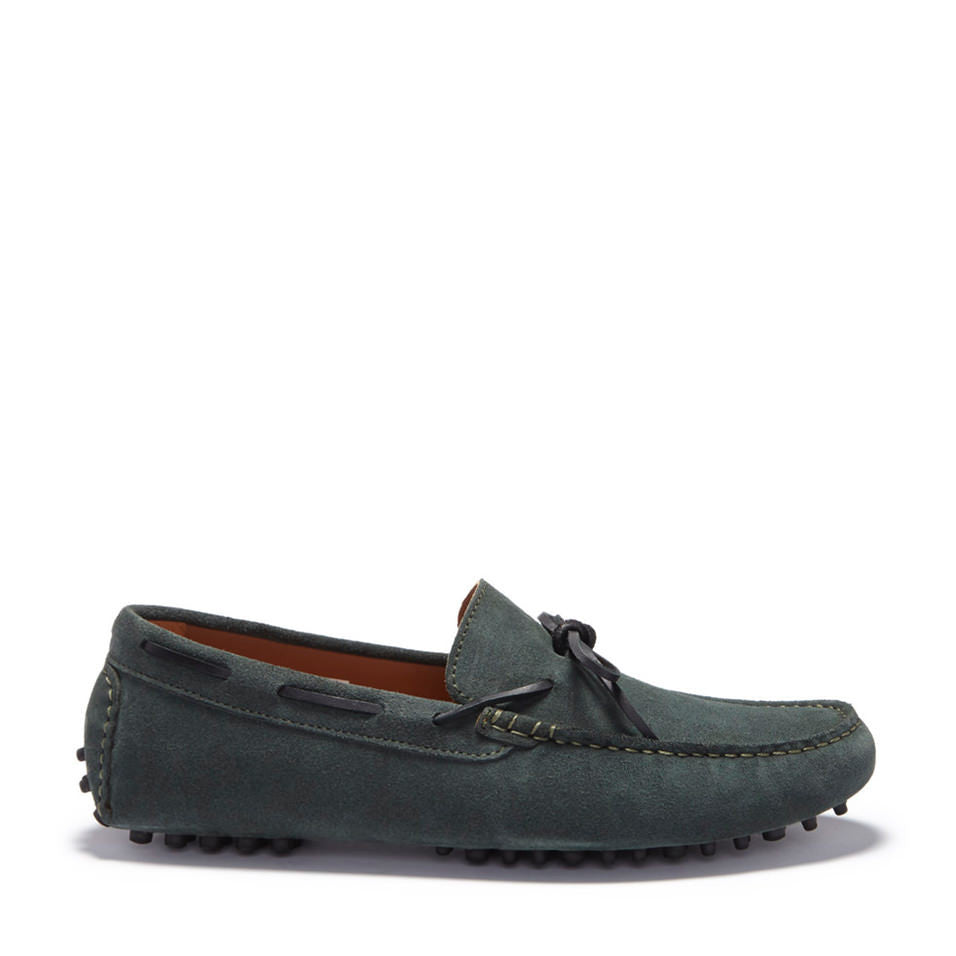 Laced Driving Loafers, racing green suede-0