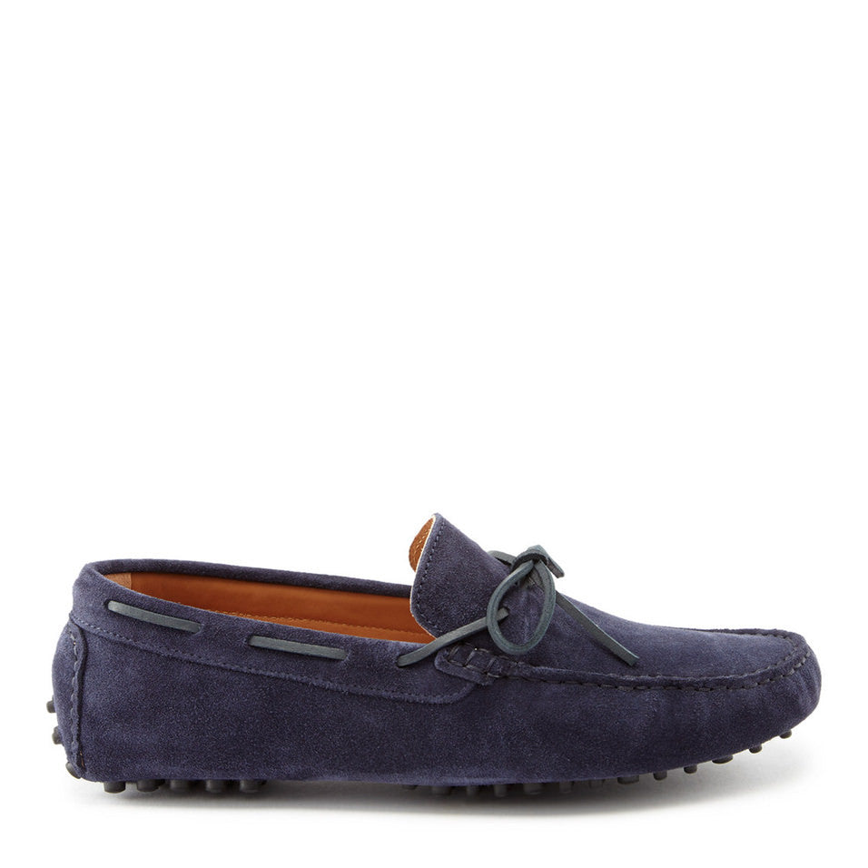 Laced Driving Loafers, navy blue suede-0