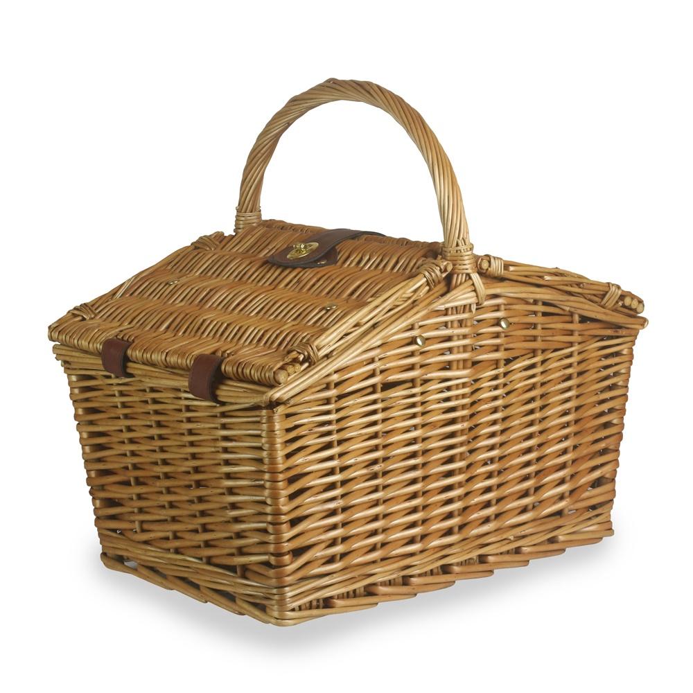 40cm Slope-Sided Light Steamed Wicker Picnic Basket