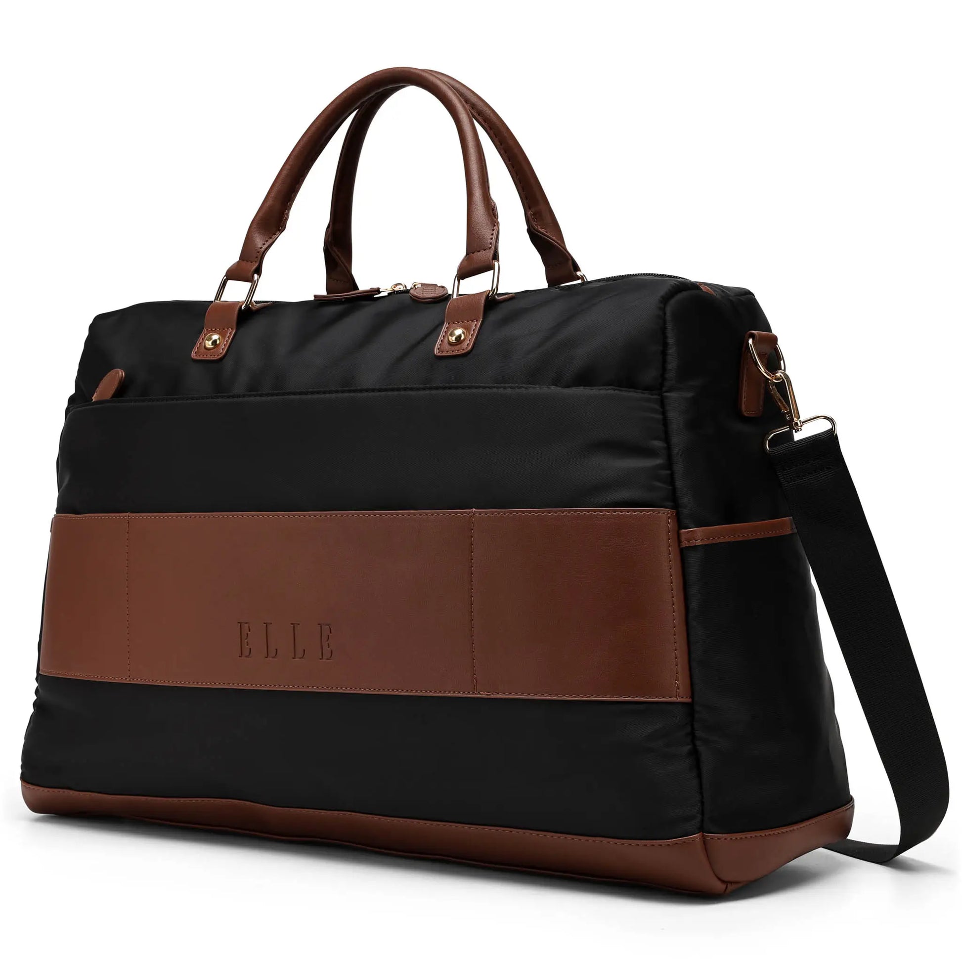 Luxe Journey 30L Twill and Vegan Leather Weekender Duffel Bag-4