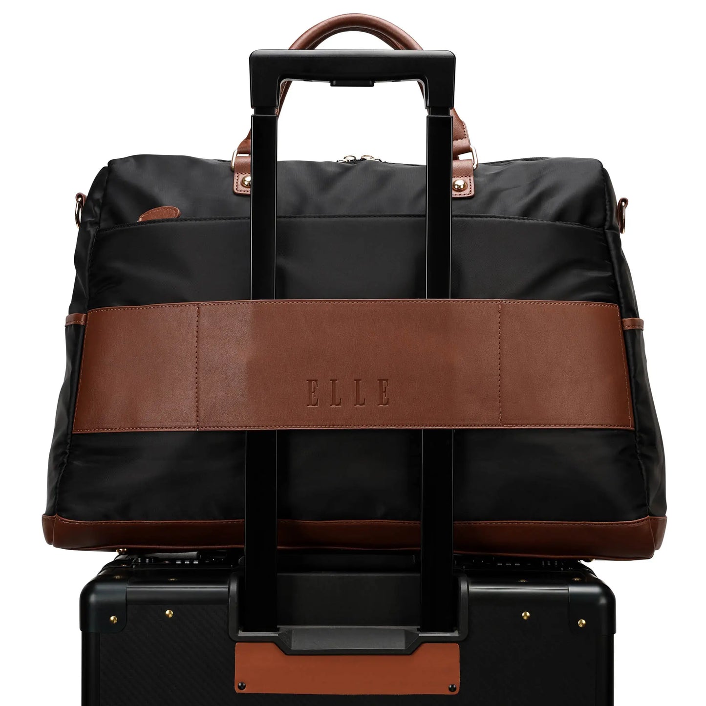 Luxe Journey 30L Twill and Vegan Leather Weekender Duffel Bag-1