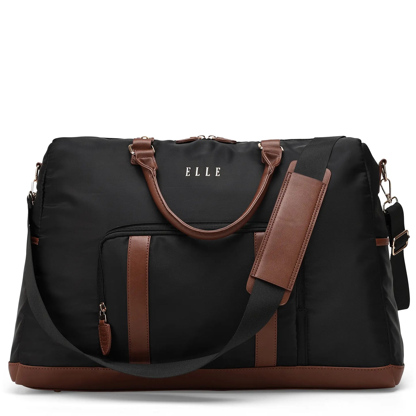Luxe Journey 30L Twill and Vegan Leather Weekender Duffel Bag-0