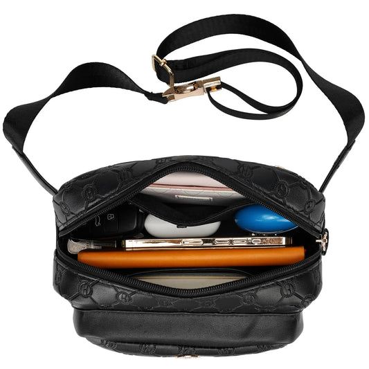 Compass Vegan Leather Crossbody Bag-1