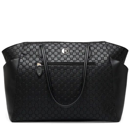 Compass Vegan Leather Monogram Weekender Tote Bag-0