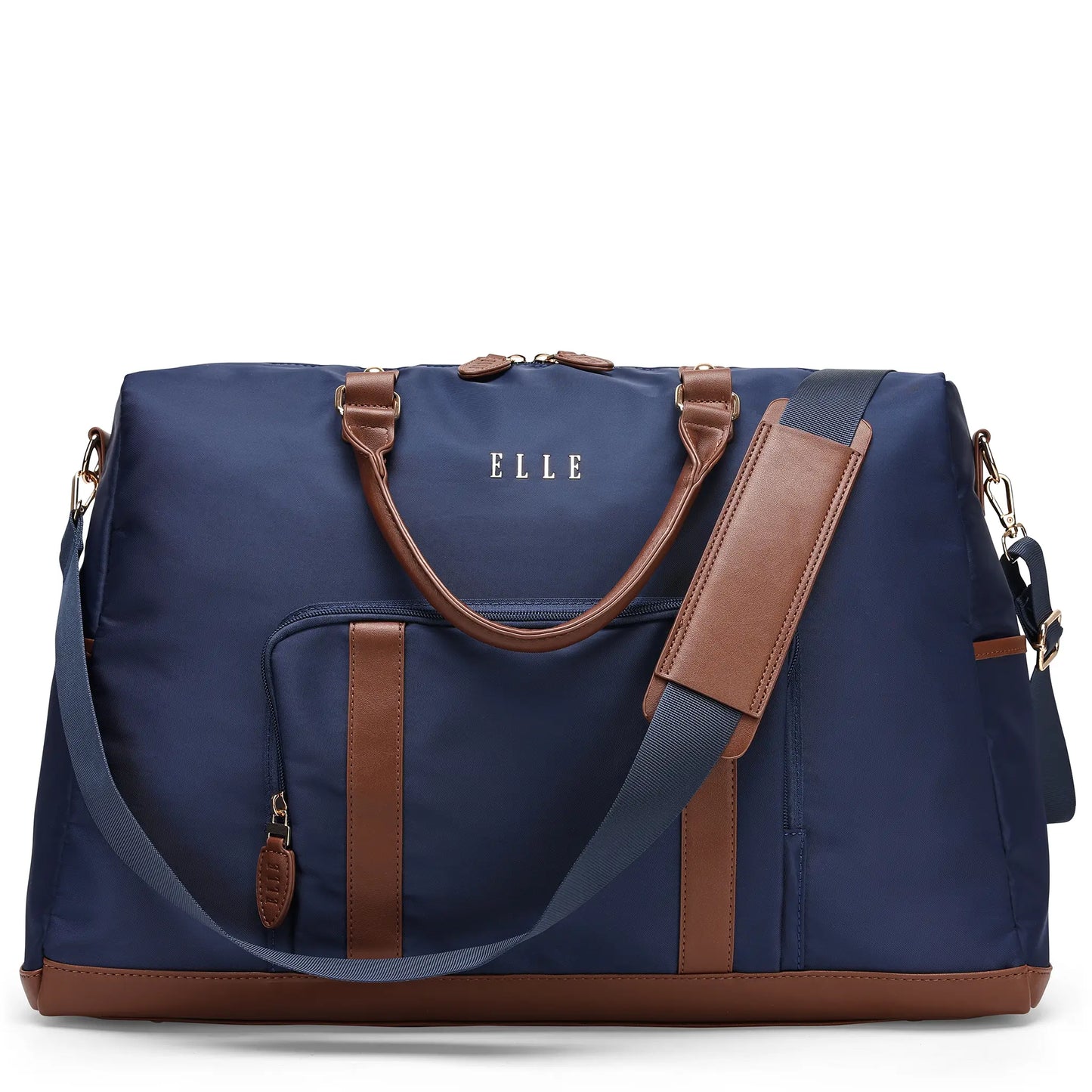 Luxe Journey 30L Twill and Vegan Leather Weekender Duffel Bag-5