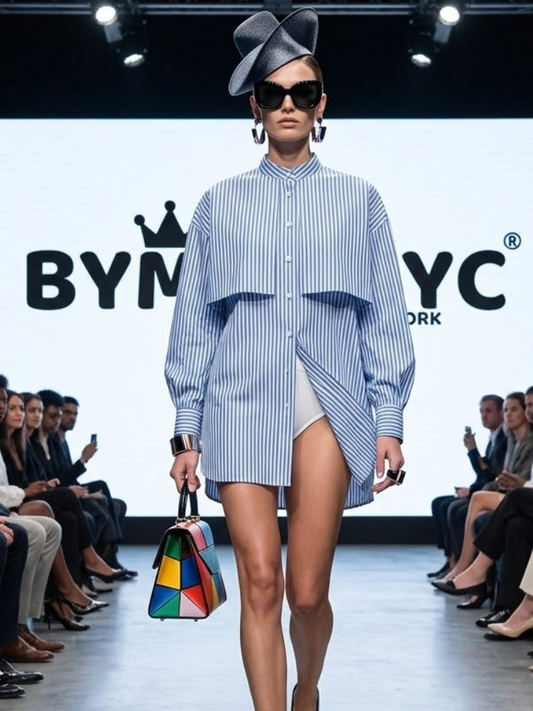 Architectural Striped Blouse • SULLIVAN New Collection BYMANYC ® New York-0