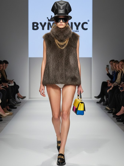Ultra-Luxe Faux Fur Vest • THE MET New Collection BYMANYC ® New York-0