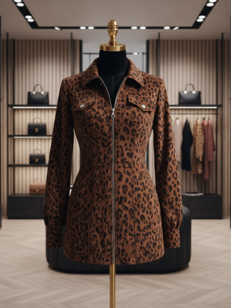 Velvet Leopard Zip-Dress • SOHO New Collection BYMANYC ® New York-1