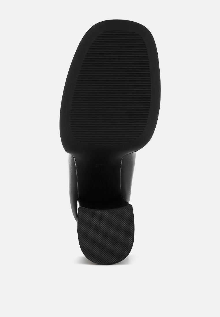 Edwina Chunky Penny Strap Heeled Loafers-4