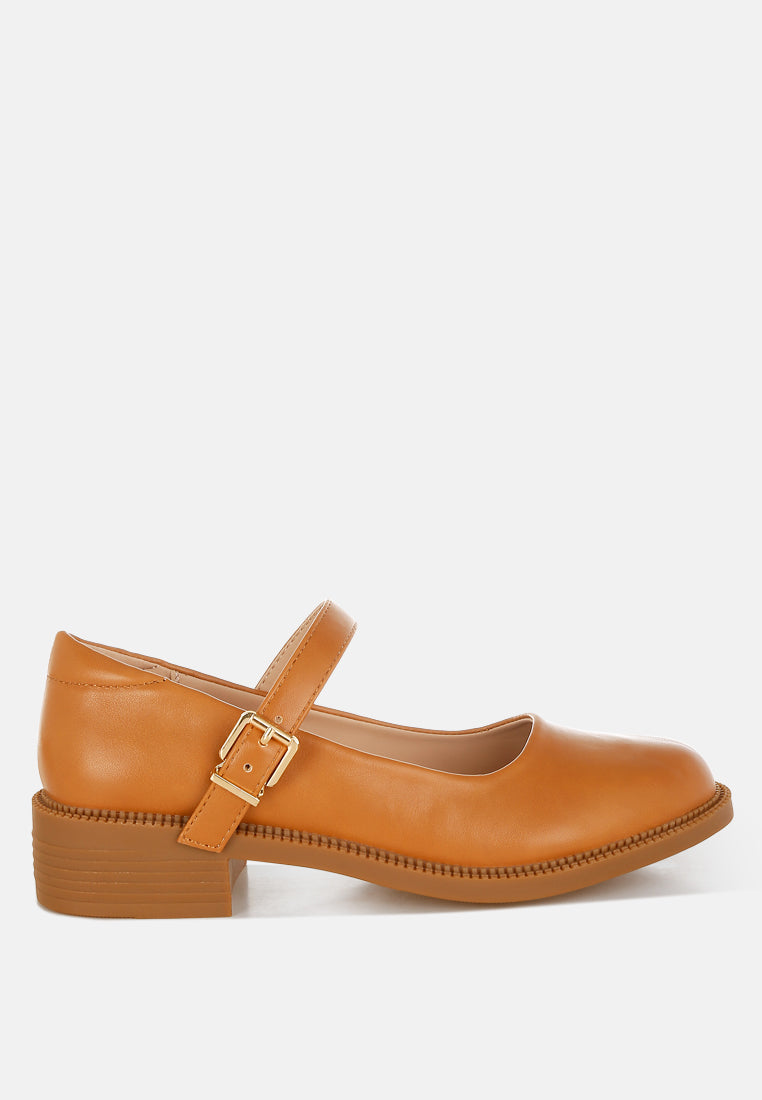 Ejeta  Faux Leather Mary Jane Shoes-5