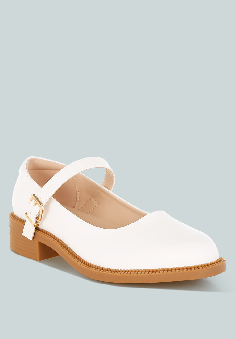 Ejeta  Faux Leather Mary Jane Shoes-1