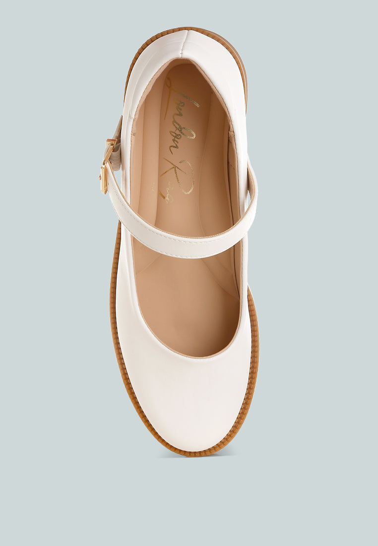 Ejeta  Faux Leather Mary Jane Shoes-3