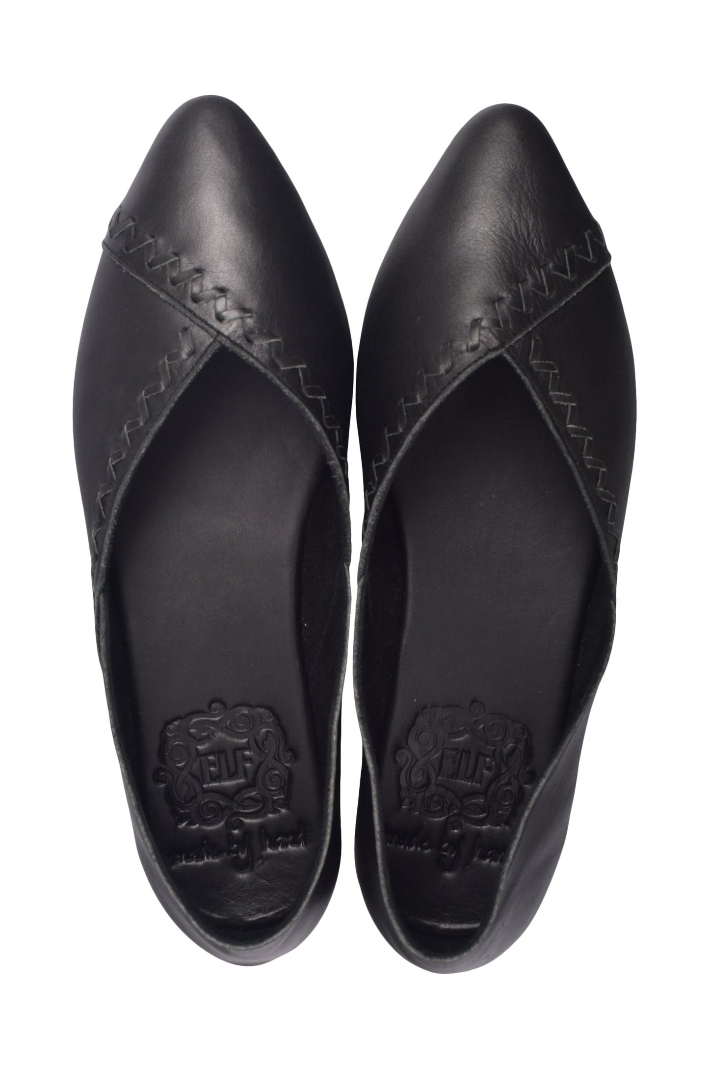 Elle Pointed Toe Leather Flats-5