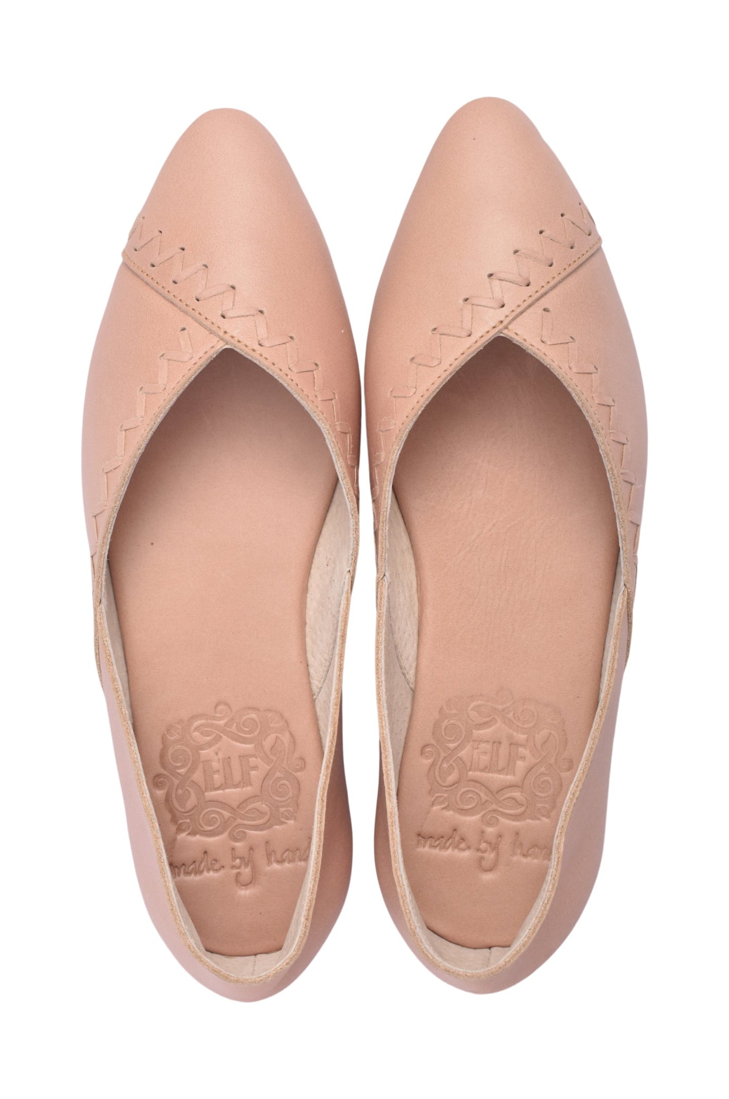 Elle Pointed Toe Leather Flats-4