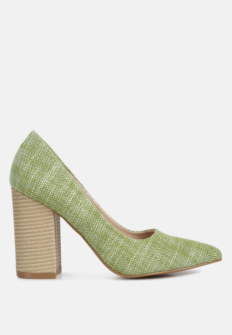 Elsie Canvas Block Heel Pumps-0