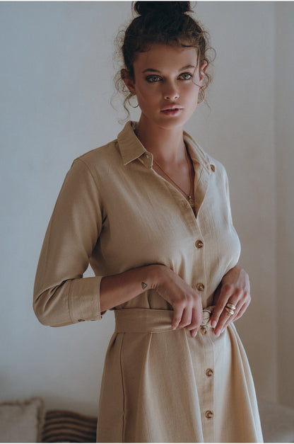 Essence Shirt Linen Dress-4