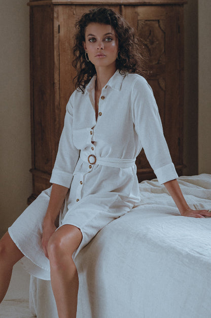 Essence Shirt Linen Dress-5