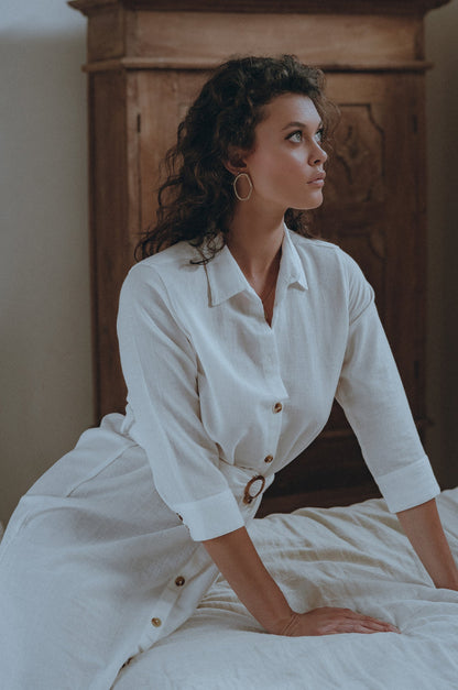 Essence Shirt Linen Dress-3