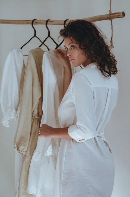 Essence Shirt Linen Dress-2