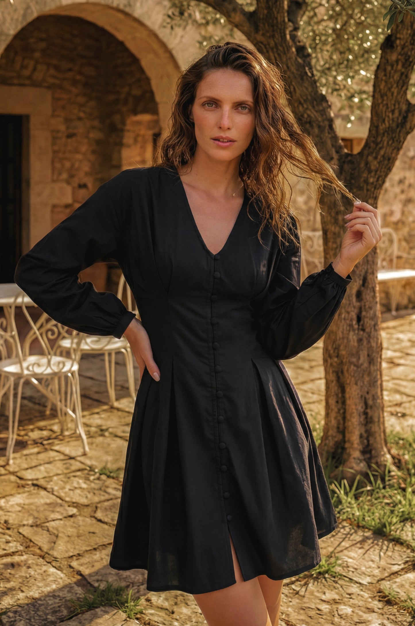 Etna Long Sleeve Mini Dress-0