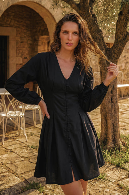 Etna Long Sleeve Mini Dress-0