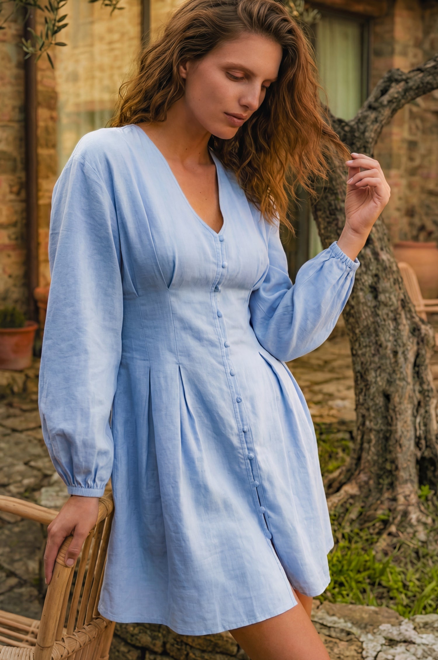 Etna Long Sleeve Mini Dress-0