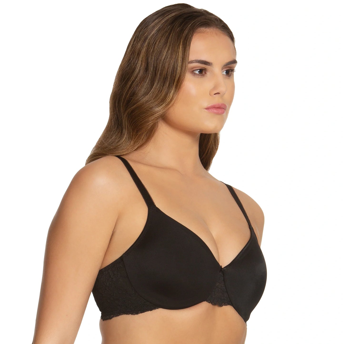 Everyday Hidden Underwire Seamless Lace Minimizer Lena Black-0