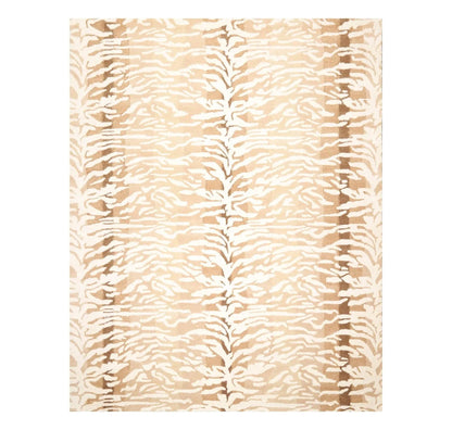 Multi Sizes Handmade 100% Wool Animal Print Tiger Modern Area Rug Ivory Beige-1