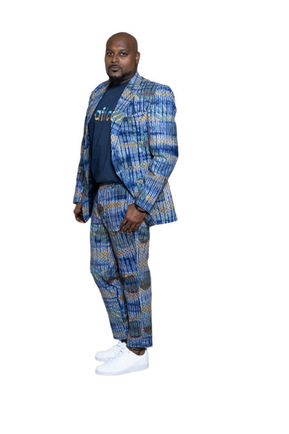 African Print Blazer for Men 2-Piece Suit Set-3