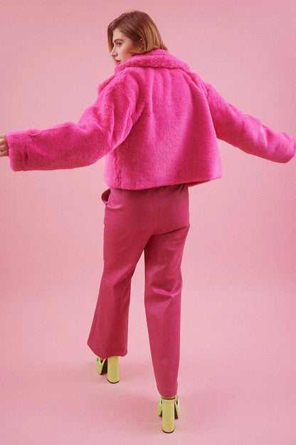 Pink Faux Fur Jacket