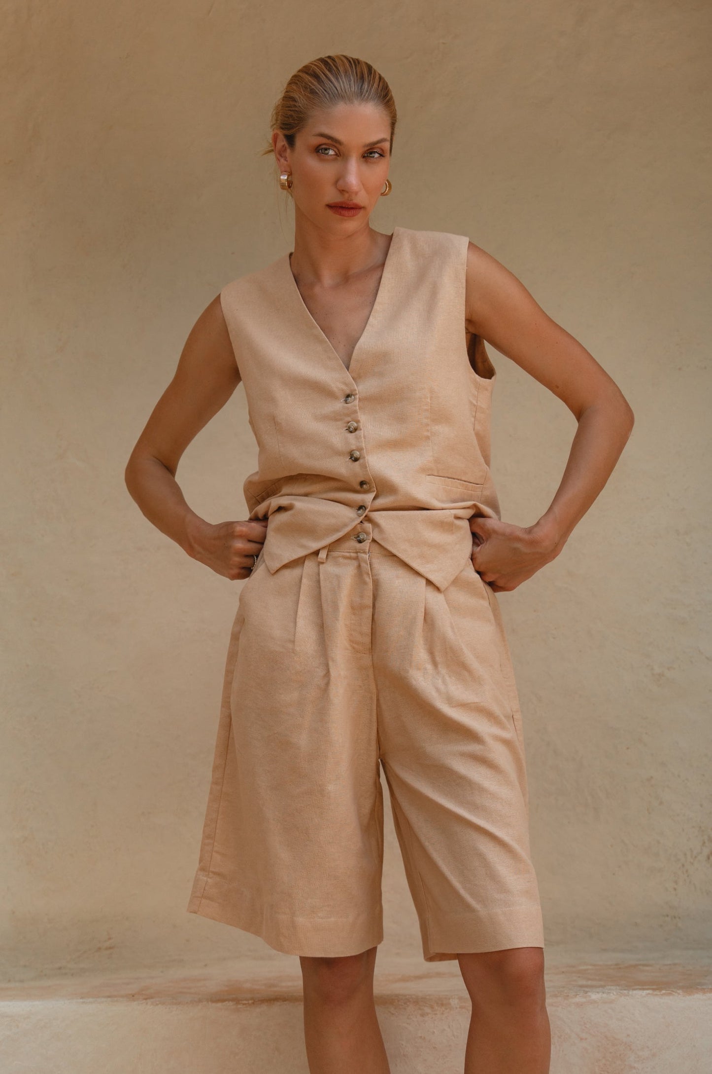 Faro Bermuda Linen Shorts-6