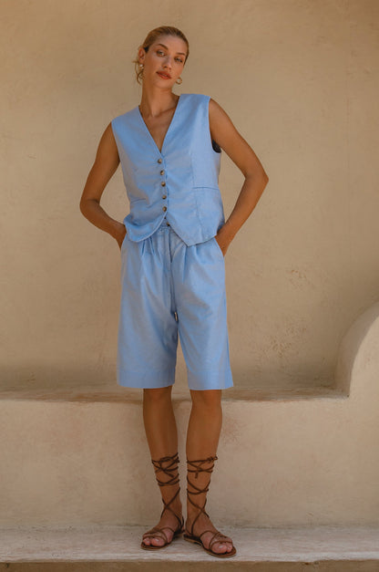 Faro Bermuda Linen Shorts-3