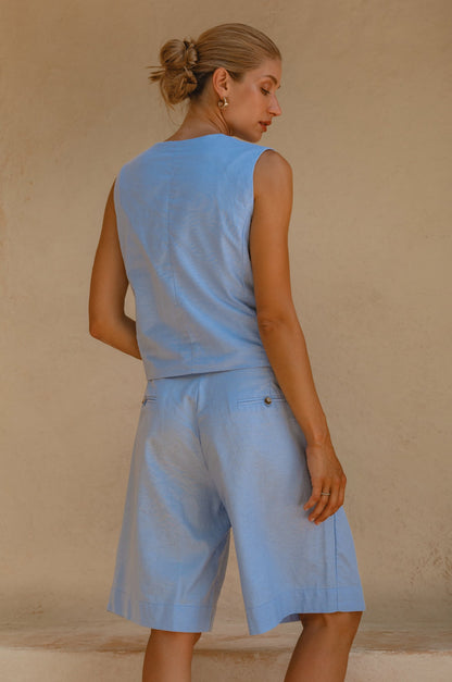 Faro Bermuda Linen Shorts-2