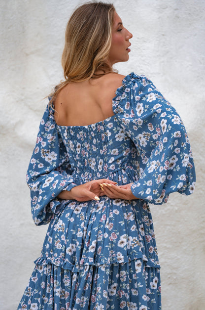 Floriana Long Sleeve Midi Dress-4