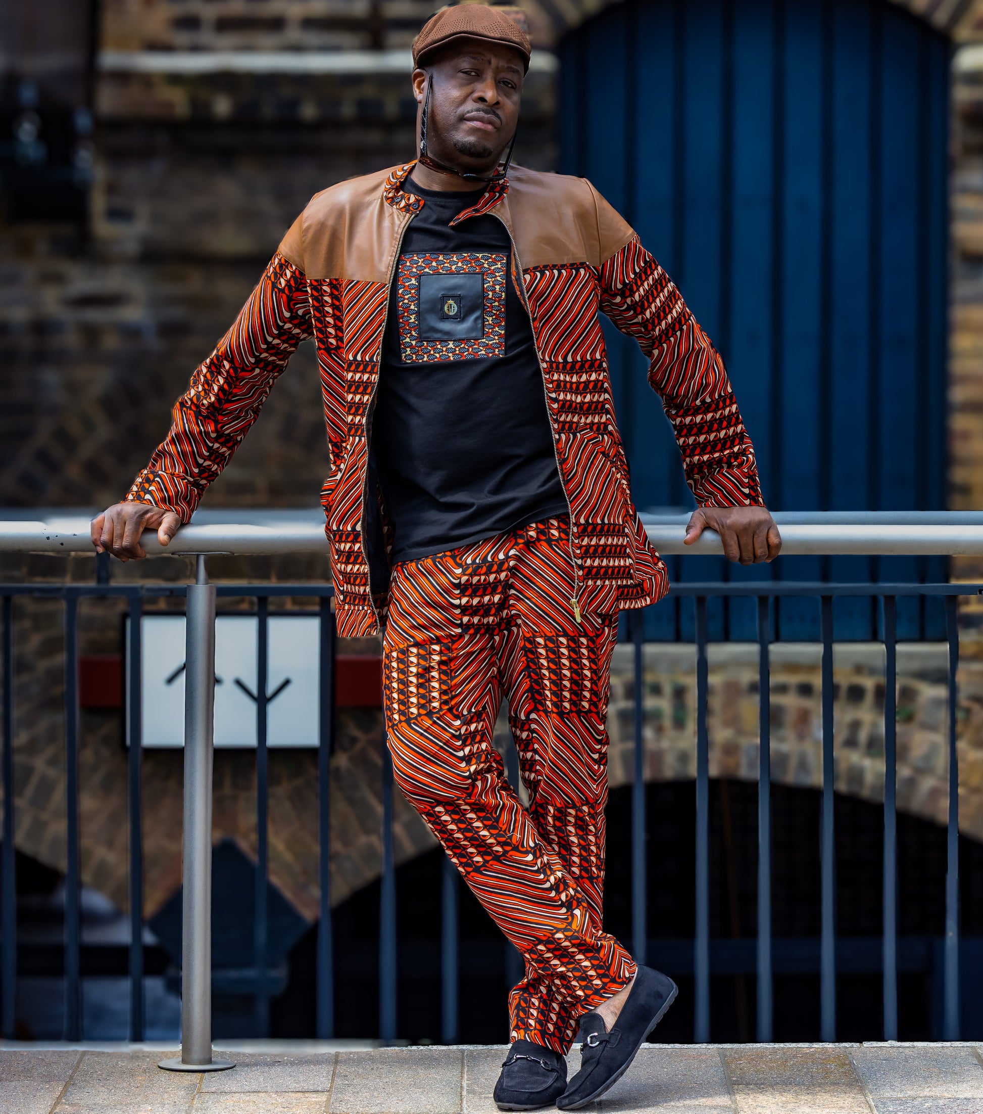 African Print Jacket- Chocolate Brown-2