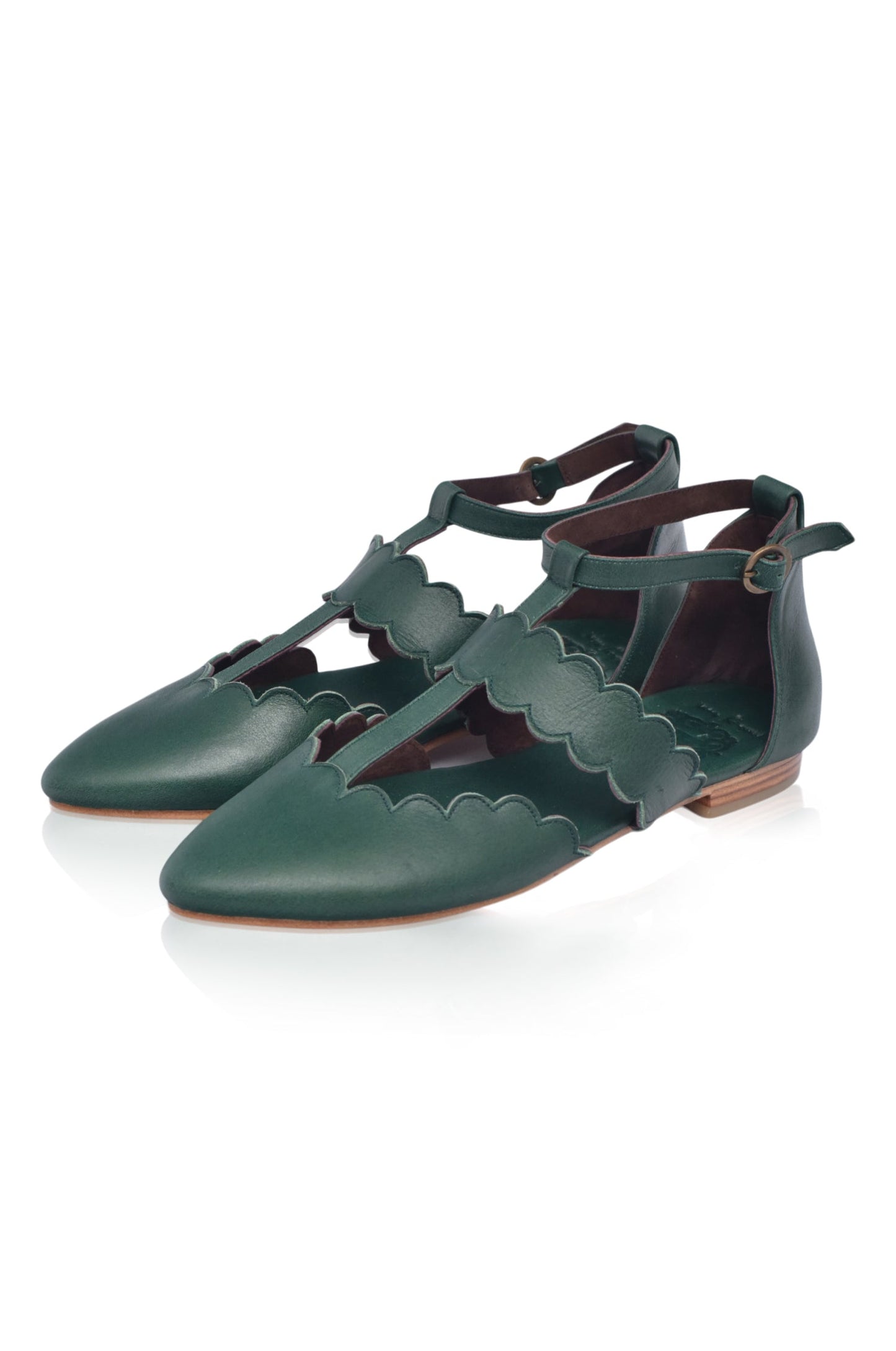 Gardenia Scalloped Pointed Toe Flats-6