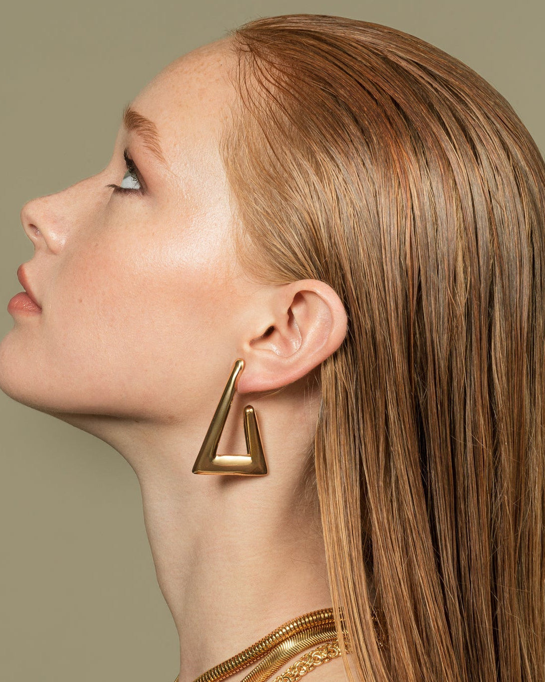 Sophia Geometric Statement Earrings Silver-2