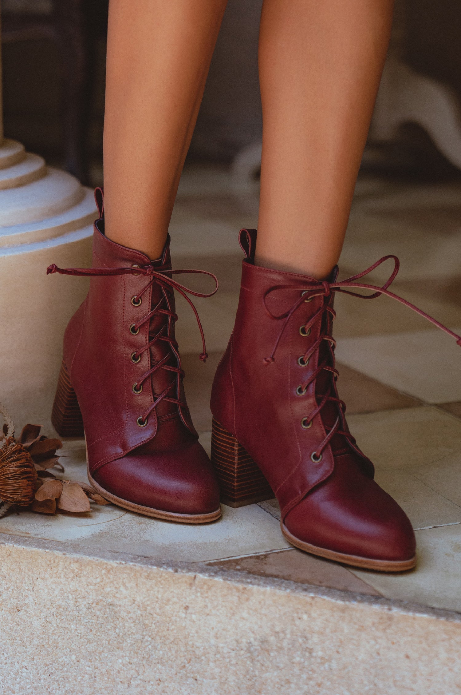 Giselle Leather Heel Booties-0