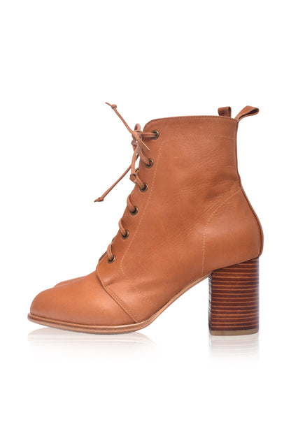 Giselle Leather Heel Booties-5