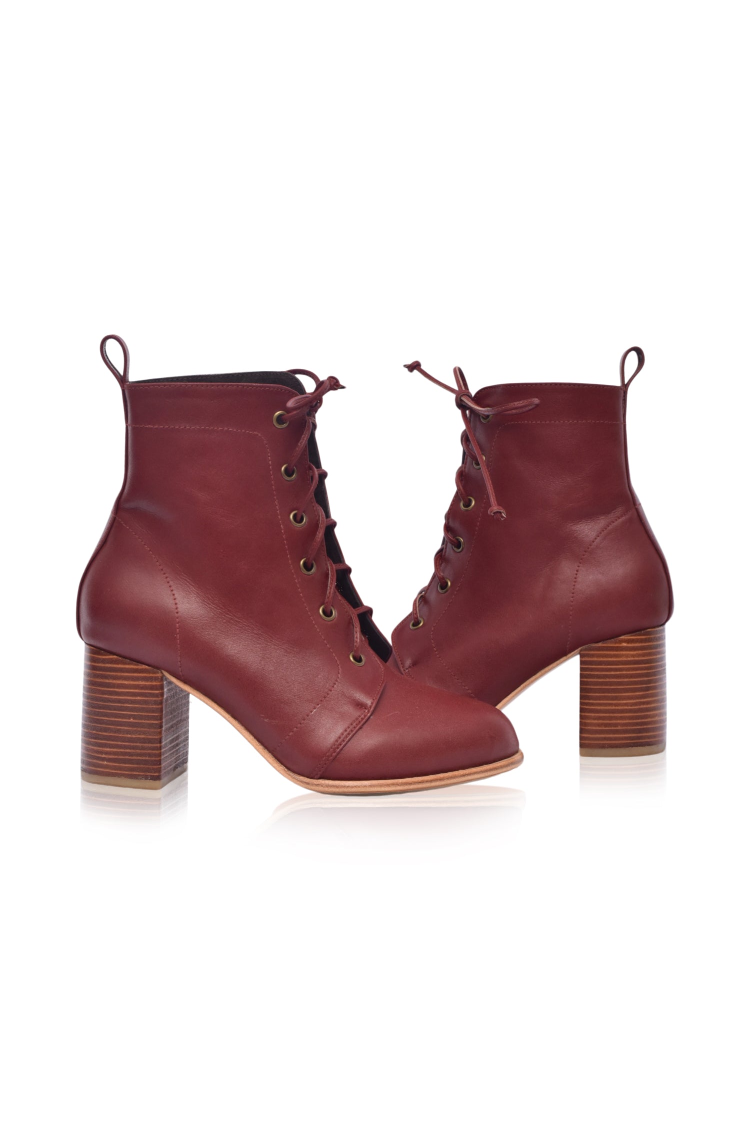 Giselle Leather Heel Booties-3