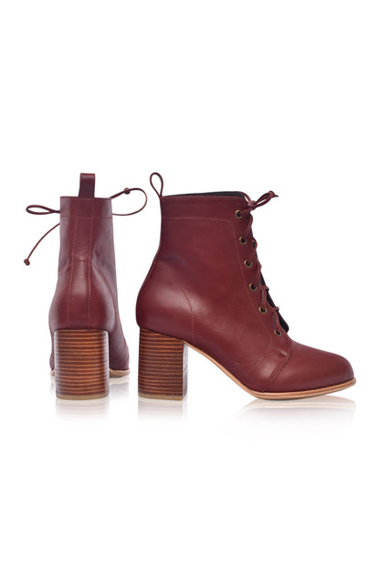 Giselle Leather Heel Booties-4