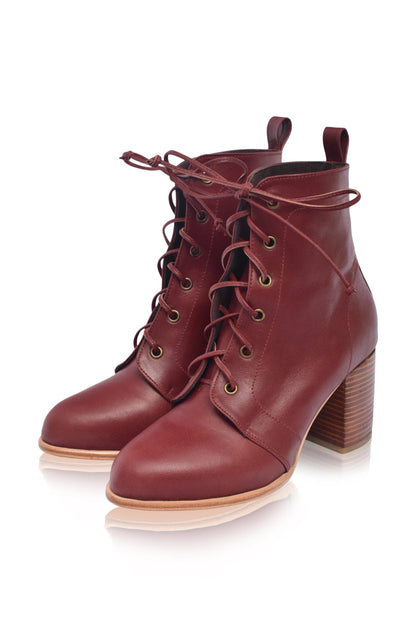 Giselle Leather Heel Booties-2