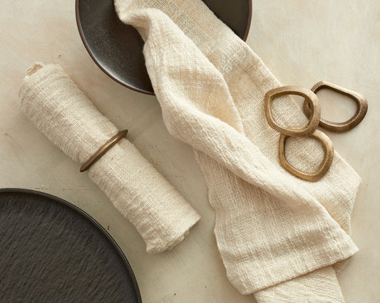 Moss Brass Napkin Rings - Set of 4-1
